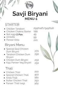 Savji Biryani menu 2