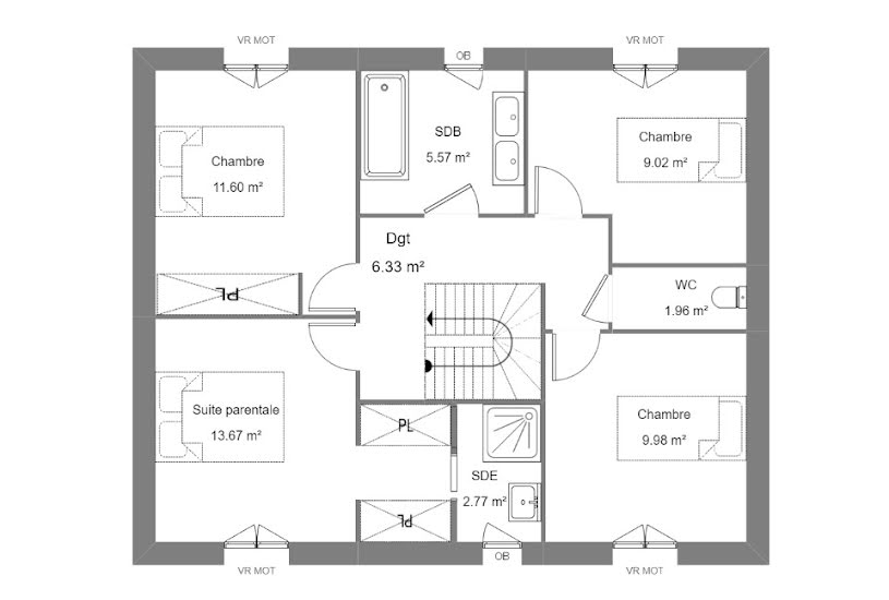  Vente Terrain + Maison - Terrain : 900m² - Maison : 90m² à Savonnières (37510) 