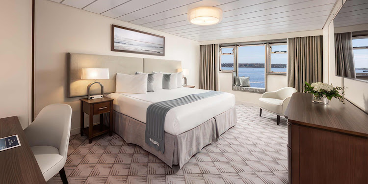 AAA staterooms are 310 square feet in size and come with floor-to-ceiling windows. 