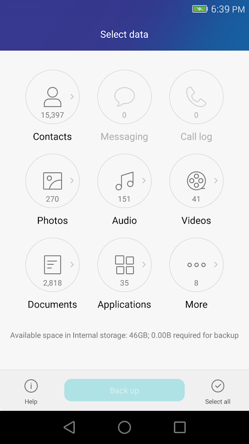  Huawei Backup- スクリーンショット 