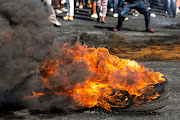 Roads in Imbali were blocked off with burning tyres as residents protested against poor service delivery.