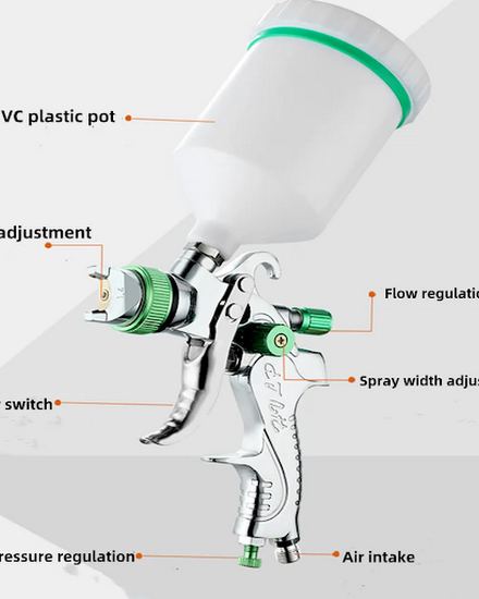 HVLP High atomization Spray Gun 600ml Cup 1.4Mm 1.7Mm 2.0... - 1