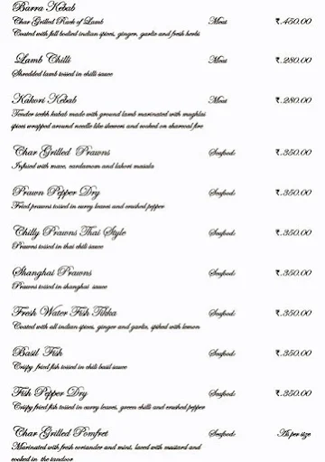 Golkonda Chimney menu 
