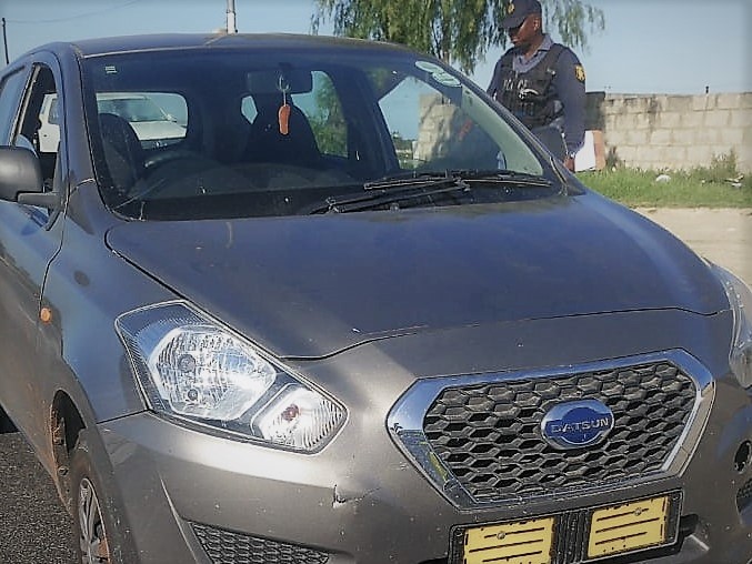 A Datsun Go was pulled over in Nzunga Street in Motherwell shortly after midday, when Flying Squad members spotted the car with no front license plate, driving slowly down the road. A firearm was found lying on the floor of the front passenger seat