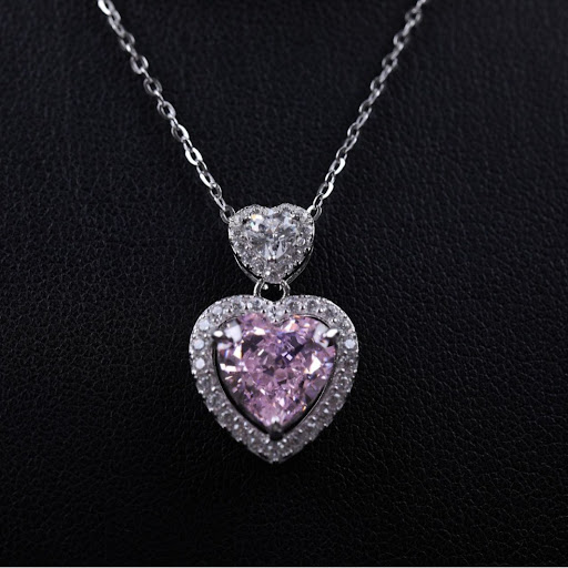 Title 3, S925 Double Heart Original Pendant Necklace for...