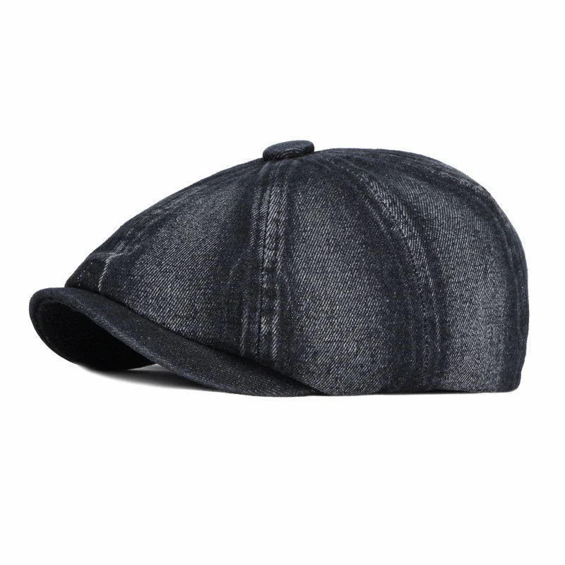 Nouveau chapeau octogonal en denim lavé pour femmes