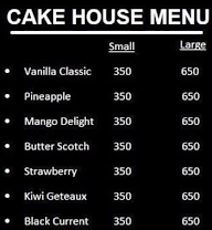 Cake House menu 1