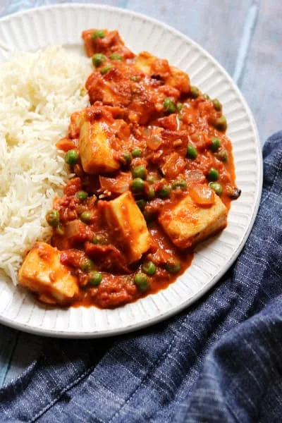 Mutter Paneer + Rice Combo