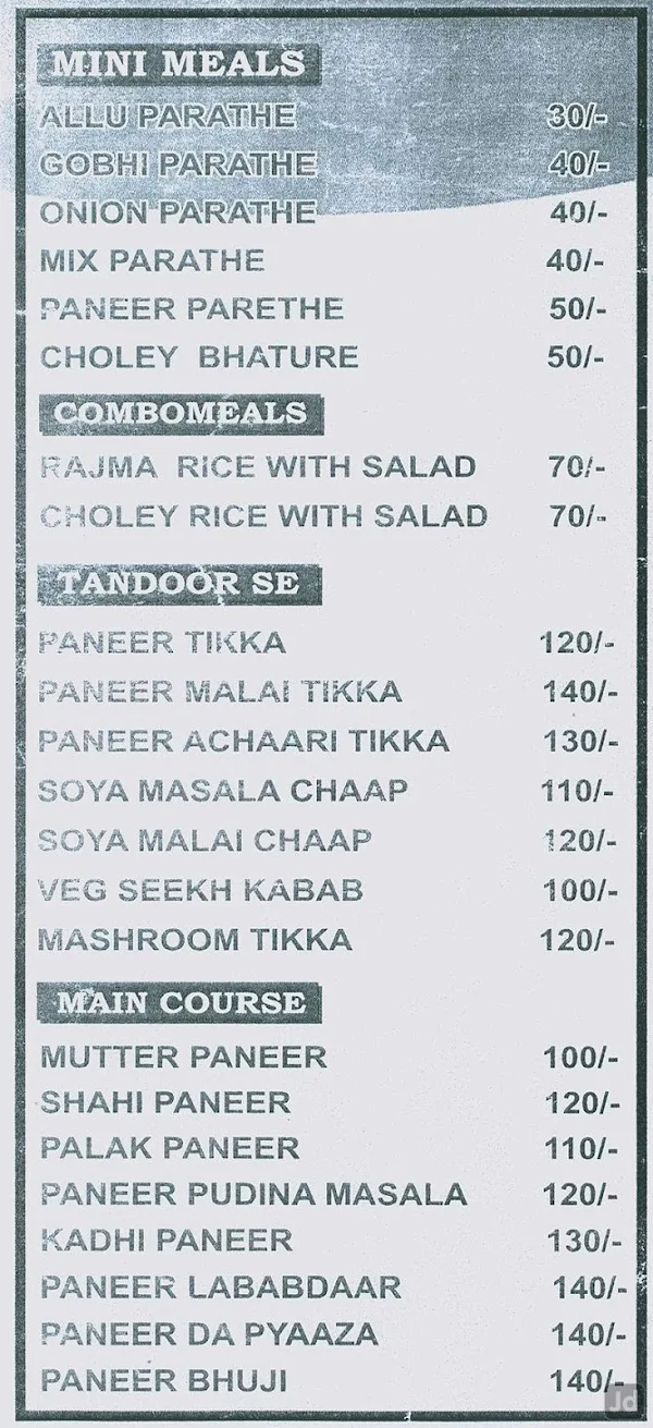 Radhe Krishna Restaurant menu 