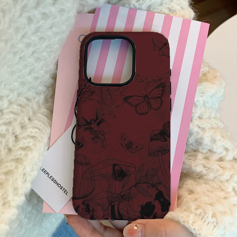 Retro Butterfly Flower Stain Resistant Phone Case. Stylishly protect your phone with this unique case featuring a beauti