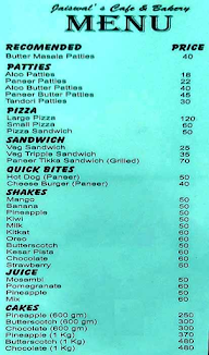 Jaiswal s Cafe&Bakery menu 1