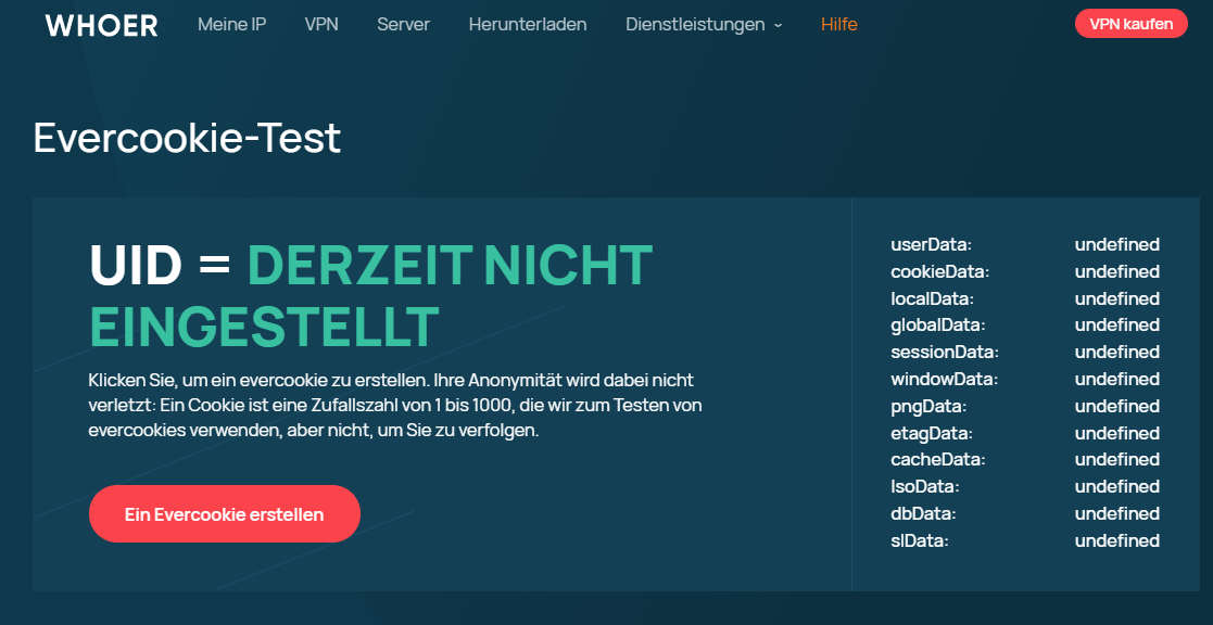 Evercookie-Test