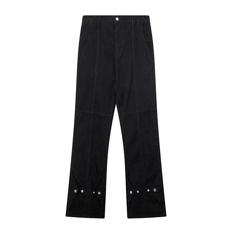 Pantalones Americanos Vaqueros de Hombre con Botones Estilo Clásico Moda Casual Ajuste Perfecto para el Día a Día