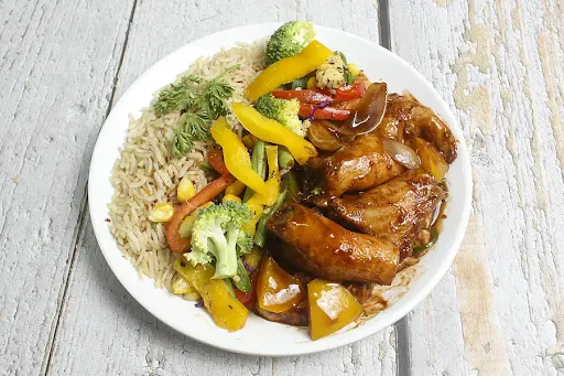 Brown Rice, Grilled Fish & Sauteed Veggies