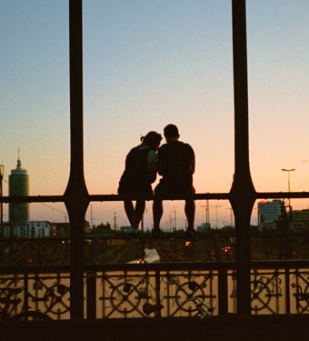 Couple Bridge Sunset