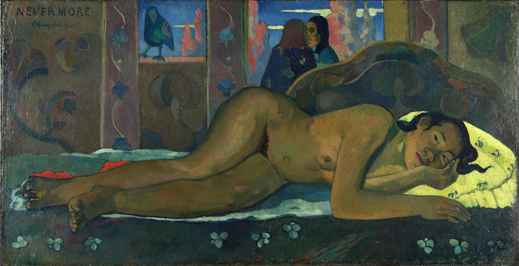 "Nevermore (O Taiti)" (1897), oil on canvas by Paul Gauguin, at the Courtauld Institute of Art in London. 