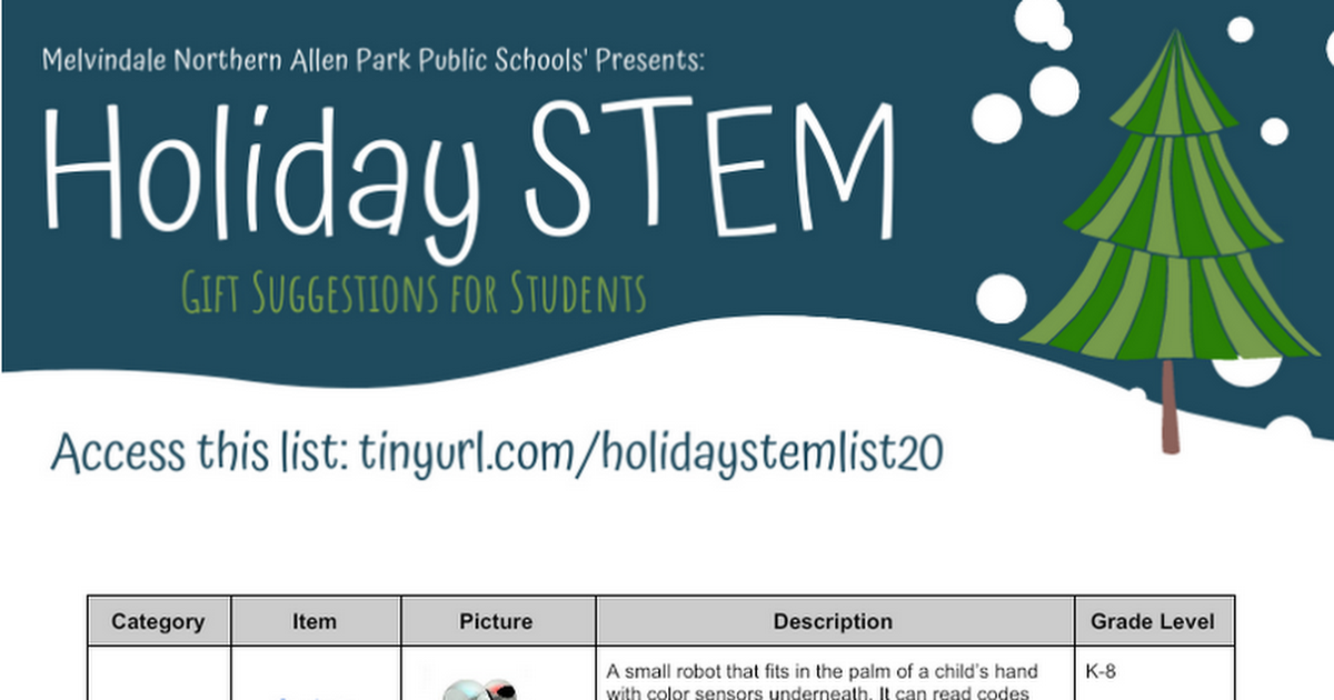 Holiday STEM Gift Suggestions