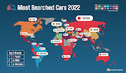 The map shows some of the most popular car brands for 2022.