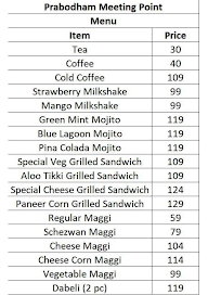 Prabodham Meeting Point menu 2