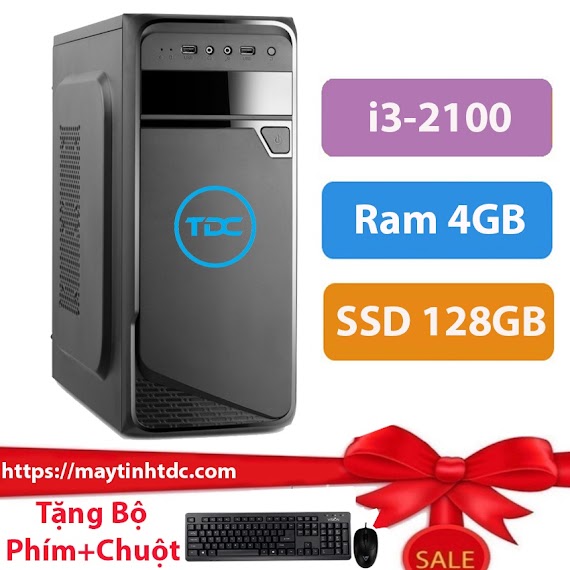 Máy Tính Để Bàn, Máy Tính Chơi Game Max Pc Cpu Core I3 2100/2120 Ram 4Gb Ssd 128Gb + Qùa Tặng Bộ Phím Chuột, Bàn Di Chuột