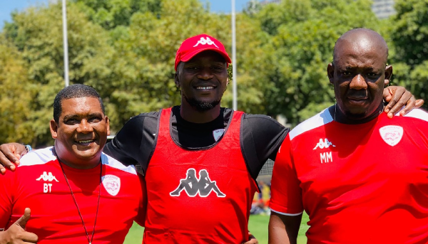 From left, Sekhukhune coach Brandon Truter, Morgan Gould and MacDonald Makhubedu. Picture: SUPPLIED