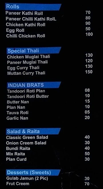 Spicy Kasba Restaurant menu 