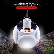 Bóng Đèn Led Tích Điện, Năng Lượng Mặt Trời Hình 4 Cánh Hoa Có Thể Đóng Mở (40W)