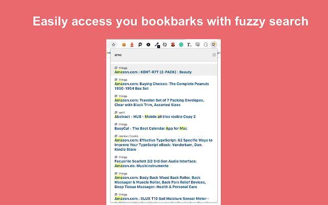 Fuzzy Bookmarks chrome extension