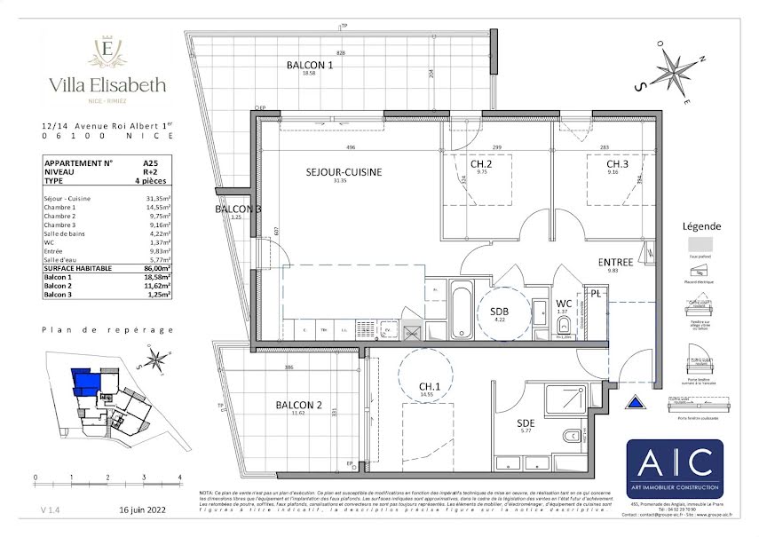Vente appartement 4 pièces 86 m² à Nice (06000), 707 000 €