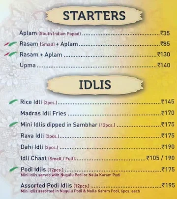 Sagar Ratna menu 