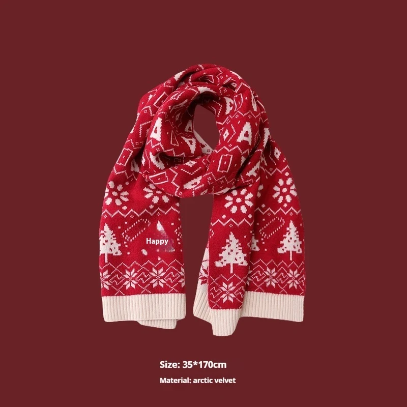 Nieuwjaarscadeau Red Lovers Wild Plaid Warme Wollen Sjaal