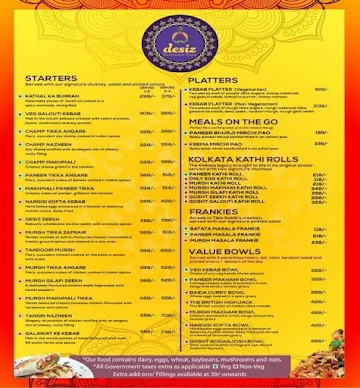 Desiz- Soulsome Food menu 