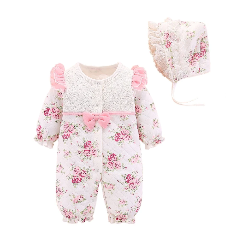 Baby's Nieuwe Air Katoenen Gewatteerde Prinses Jumpsuit Volle Maan Baby Klimpak Zacht en Comfortabel voor Kleine Ontdekkers
