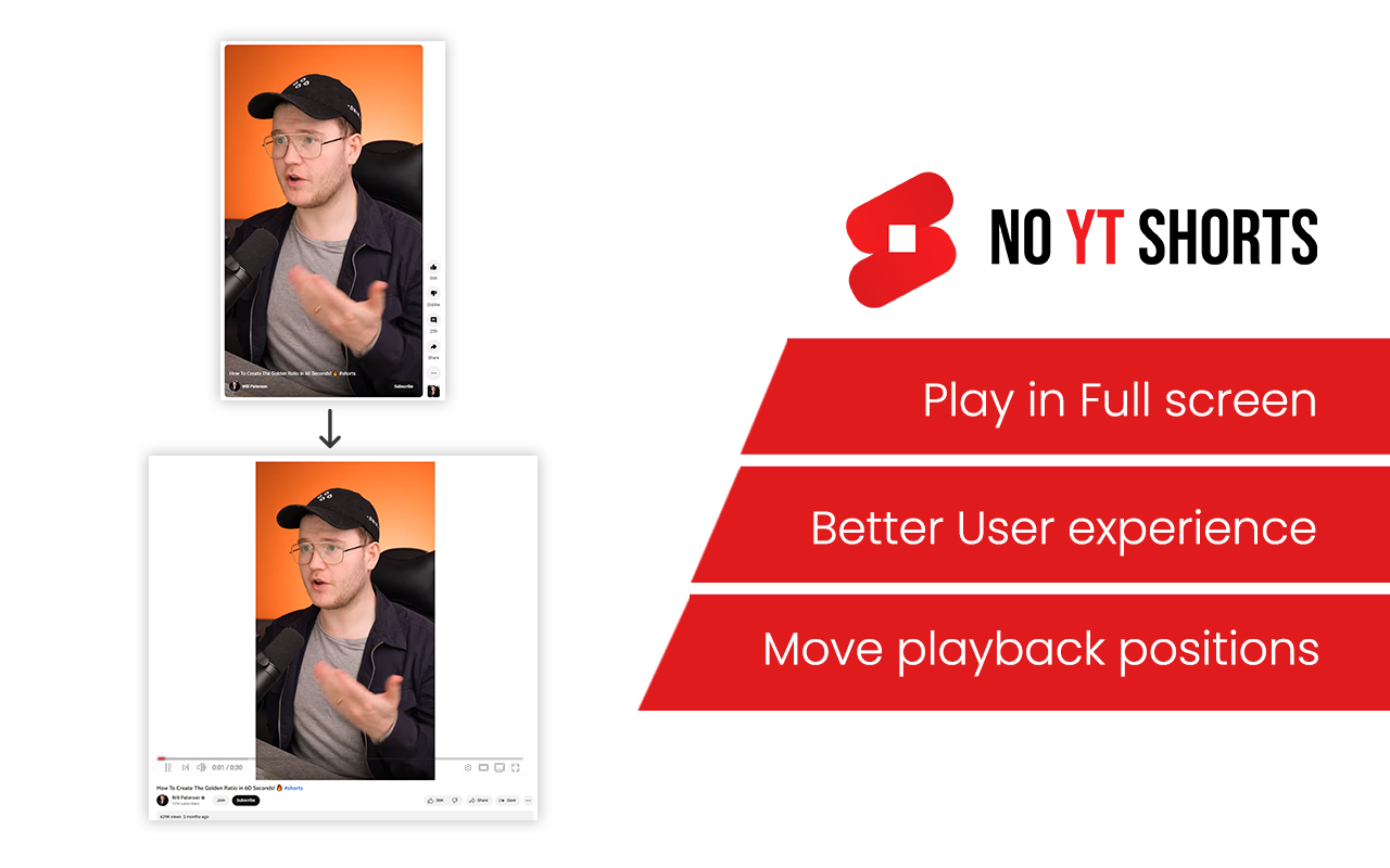 No Youtube Shorts w/ Desktop UI Preview image 4