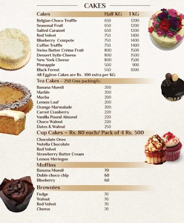 Chicago Cakes & Bakes menu 
