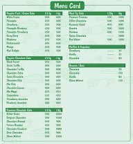 Cake Corner menu 1