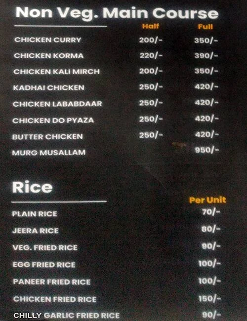 Ahuja's Kitchen menu 