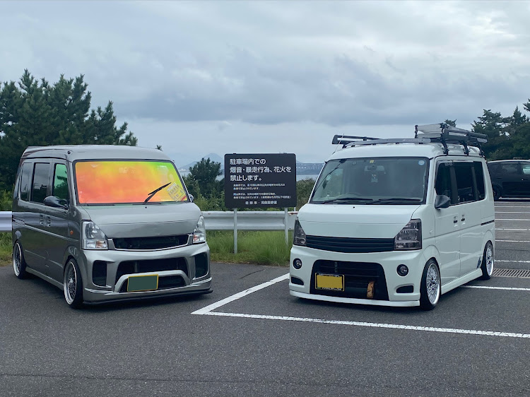 エブリイワゴンの鷲羽山MT・GG～CLUB・maakon! Style・横山BODYワークス・(建)廣島極低現場仕様車軍団に関するカスタム事例の投稿画像3枚目