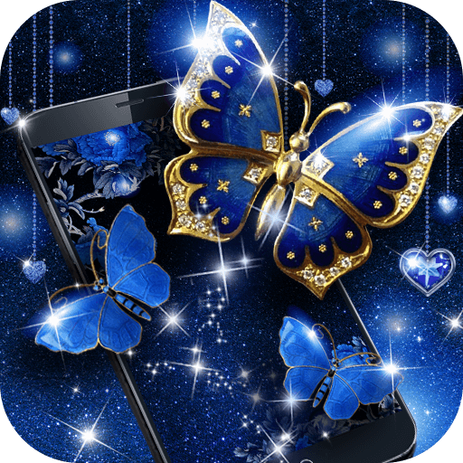 Shiny Blue Butterfly Theme