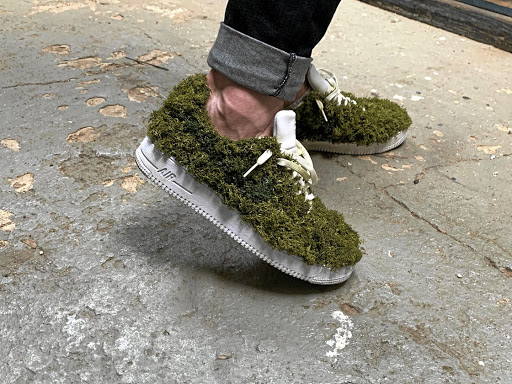 The moss shoe highlights that there is an alternative to the footwear industry, a particular culprit in overconsumption and waste.