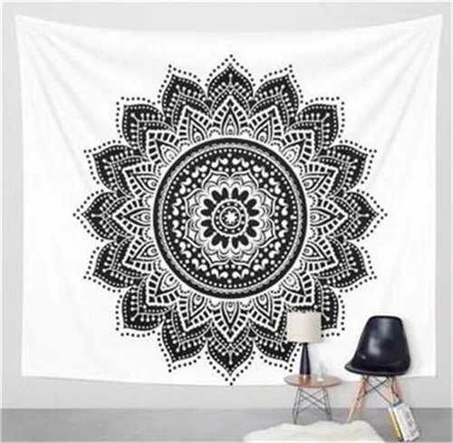Indische Mandala Tapestry Achtergrond Stof. Ideaal voor veelzijdige decoratie, met een levendig design dat in elke ruimte past.