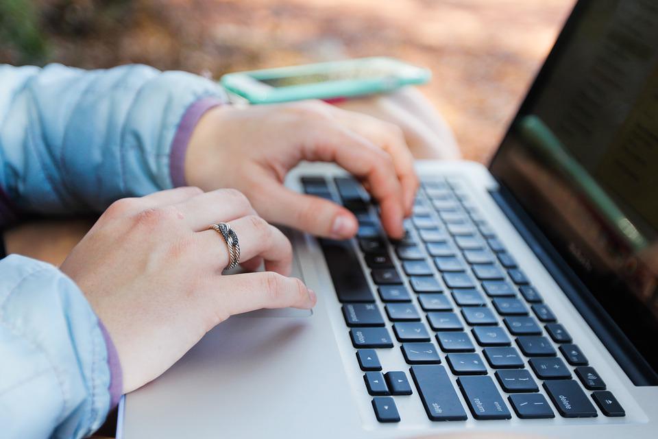 a person using a laptop