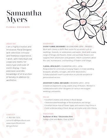 Samantha Myers - Cover Letter template