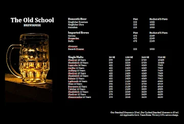 The Old School Brew House menu 