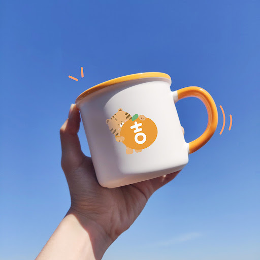 Title 2, Love Tiger Ceramic Drinking Cup. Enjoy your bev...