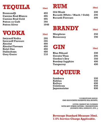 Gilly's Restobar menu 