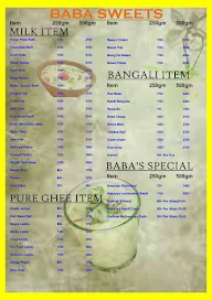 Shree Baba Dudh Dahi And Mishthan menu 1