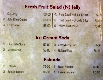 New Sagar Fast Food menu 