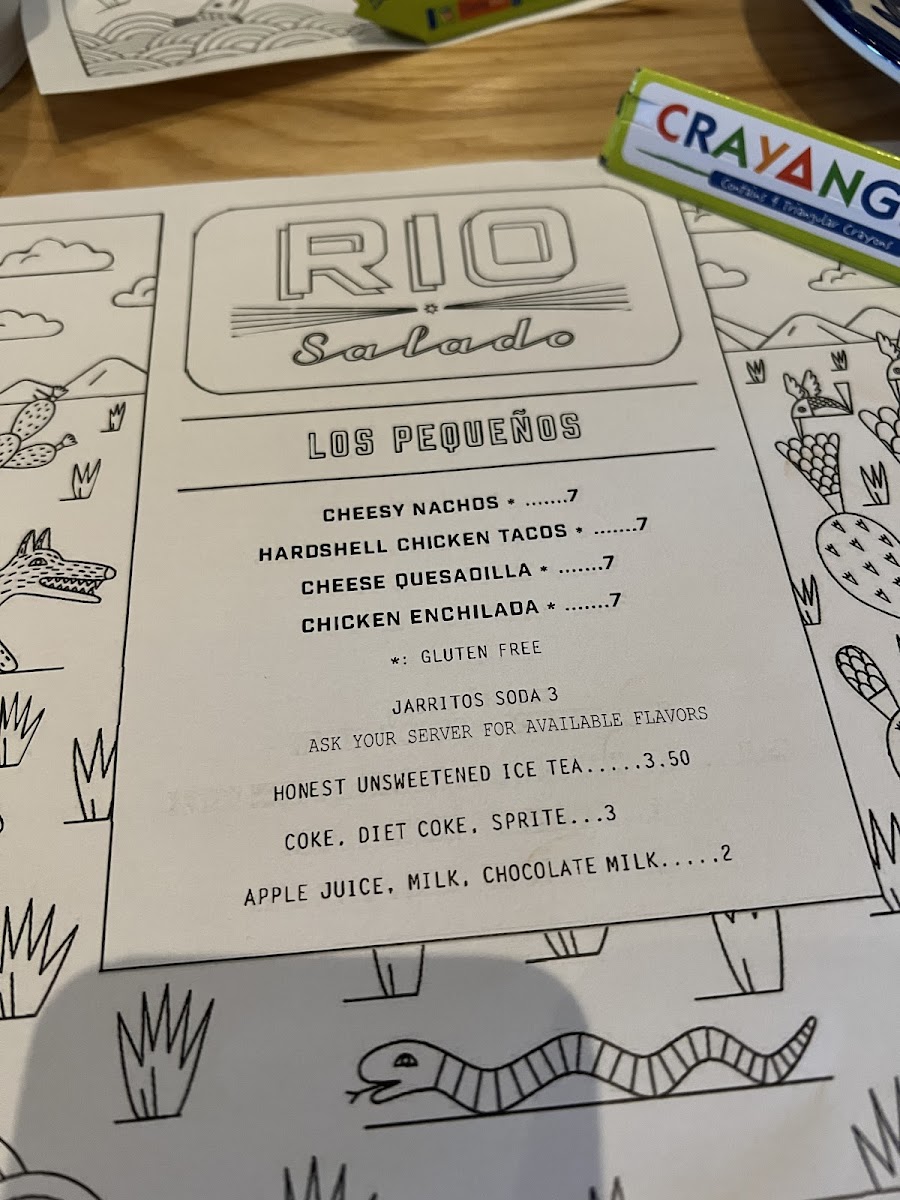 Rio Salado gluten-free menu