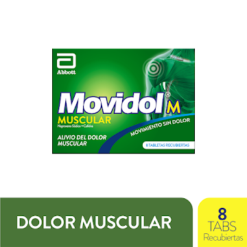 Movidol M Naproxeno + Cafeína 220mg/50mg Abbott x 8 Tabletas  